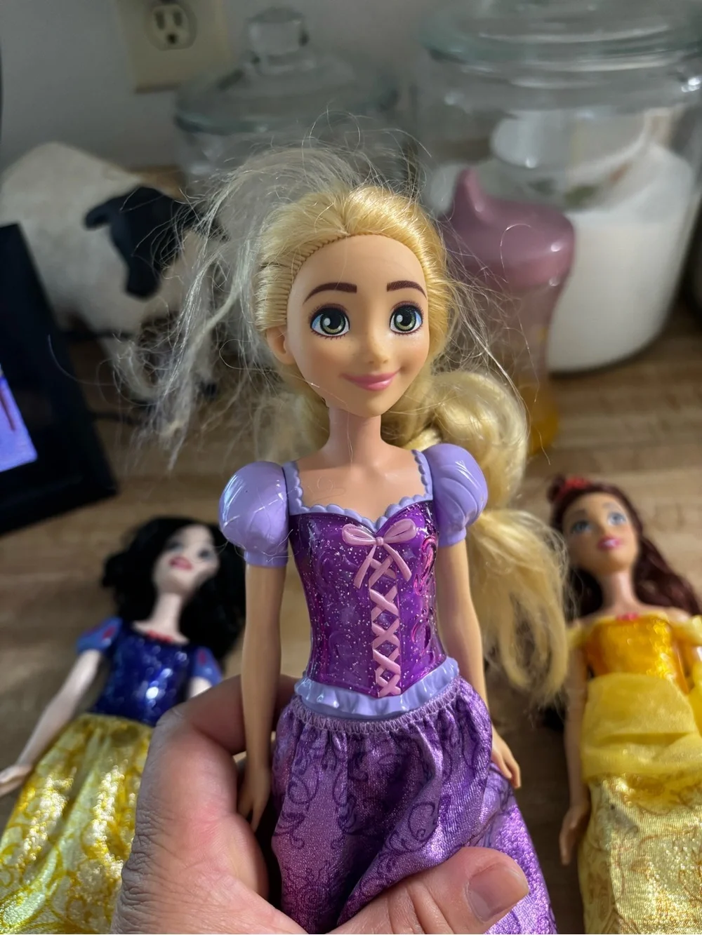 Disney Princess Dolls Set - Yellow, Purple, Blue Dresses